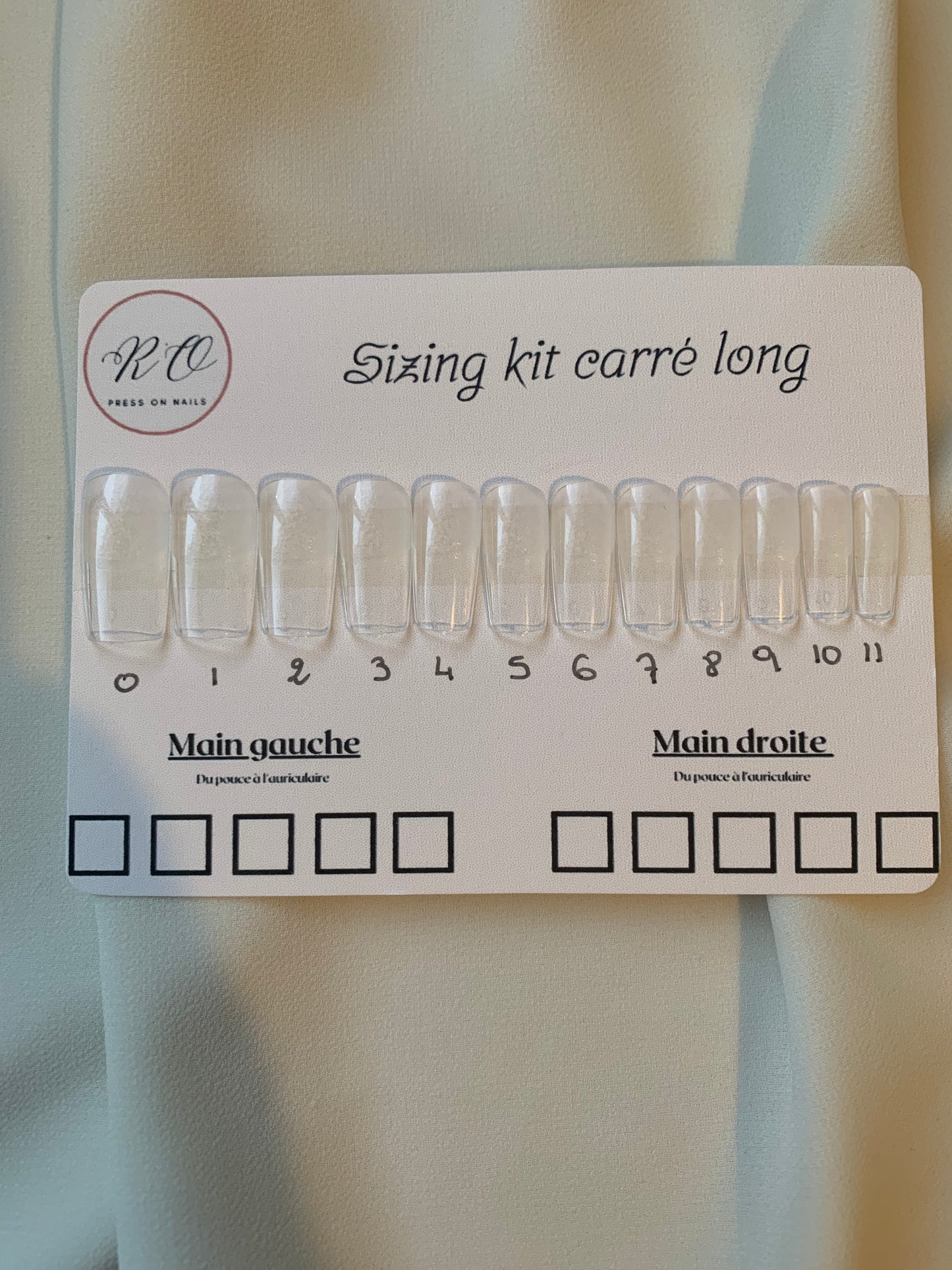 Sizing kit
